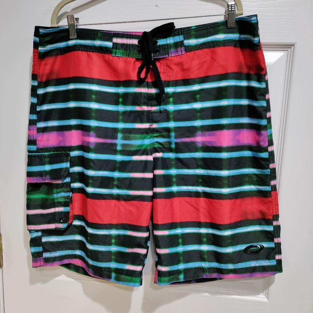 O'rageous men's striped board shorts size 38